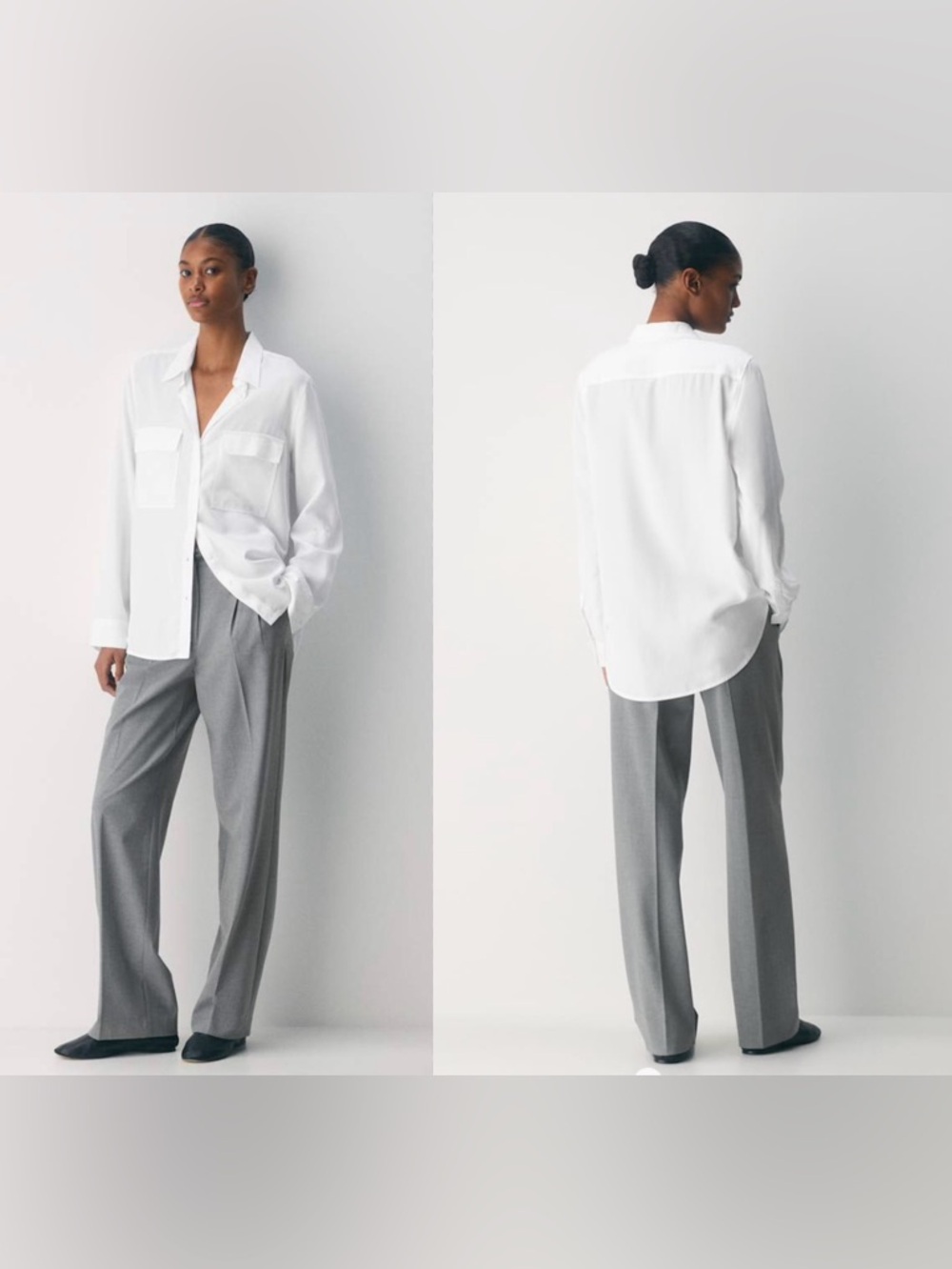 NWOTS Babaton Utility Button up Shirt Sz L 
White